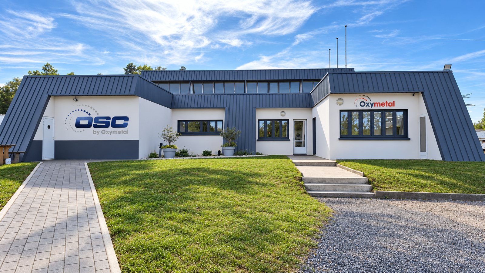 Fassade des Standorts OSC by Oxymetal in Poilly bei Reims